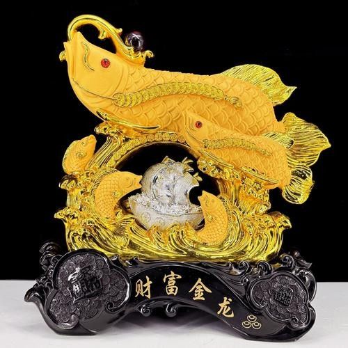 陶瓷金龍魚擺件