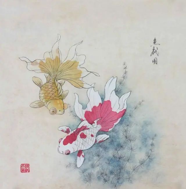 工筆畫金龍魚圖片大全欣賞 工筆畫金龍魚圖片大全欣賞 龍魚百科 第26張