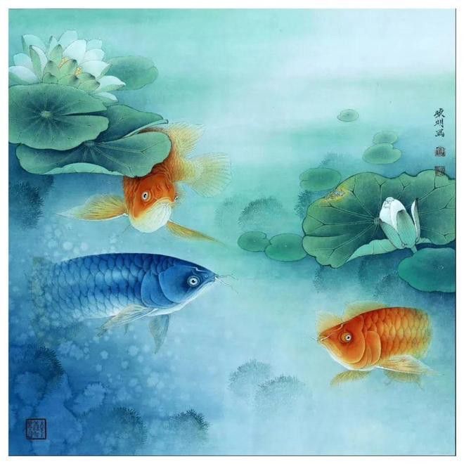 工筆畫金龍魚圖片大全欣賞 工筆畫金龍魚圖片大全欣賞 龍魚百科 第30張