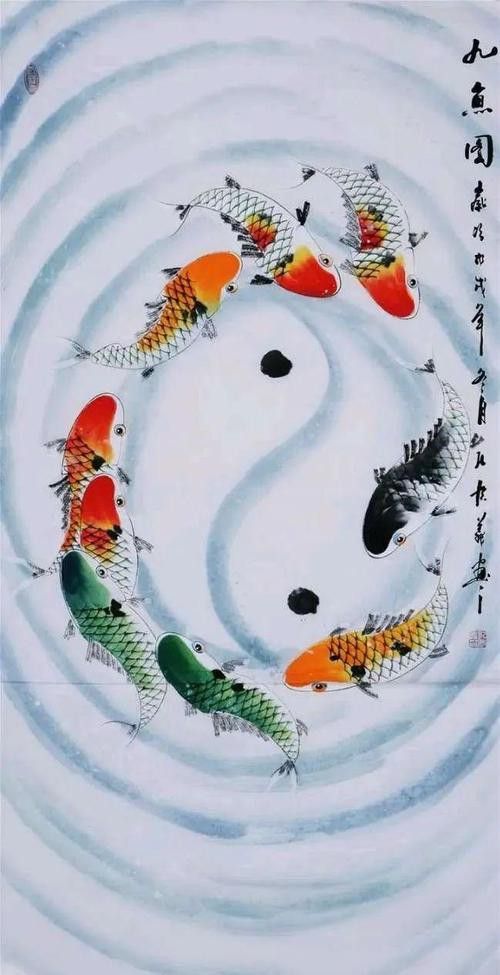九龍魚(yú)國(guó)畫(huà) 九龍魚(yú)國(guó)畫(huà) 龍魚(yú)百科 第7張