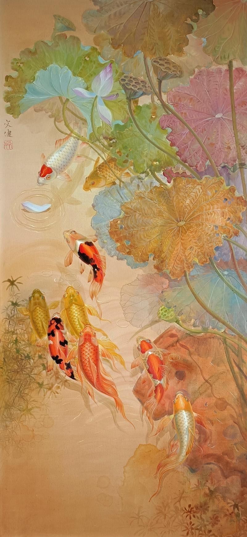 九龍魚(yú)國(guó)畫(huà) 九龍魚(yú)國(guó)畫(huà) 龍魚(yú)百科 第5張