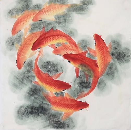 九龍魚(yú)國(guó)畫(huà) 九龍魚(yú)國(guó)畫(huà) 龍魚(yú)百科 第22張