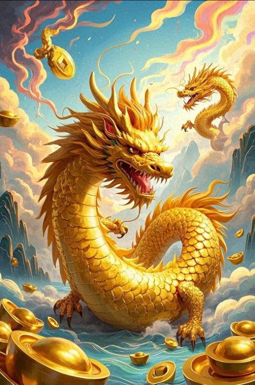 聚財金龍圖片有哪些風格？