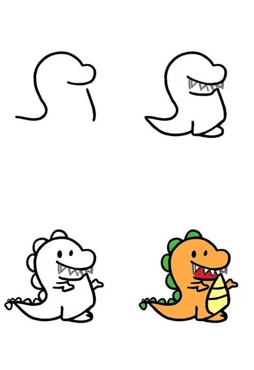 恐龍魚的圖片簡筆畫可愛