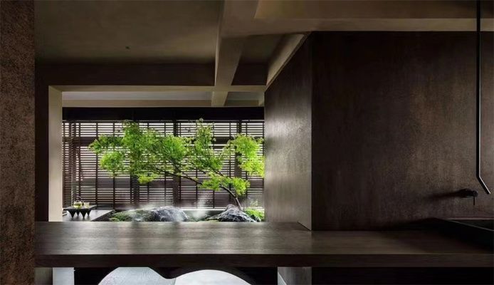 圓柱形魚缸造景效果圖（圓柱形魚缸造景材料選購指南如何打造自然風格魚缸景觀）