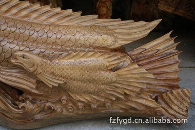 木雕刻的金龍魚：木雕刻的金龍魚擺件 木雕刻的金龍魚：木雕刻的金龍魚擺件 龍魚百科 第1張