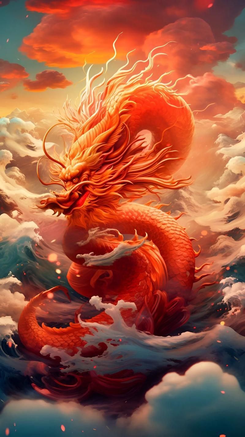 紅龍插畫藝術作品 紅龍插畫藝術作品 龍魚百科 第2張