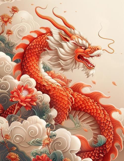 紅龍插畫藝術作品 紅龍插畫藝術作品 龍魚百科 第6張