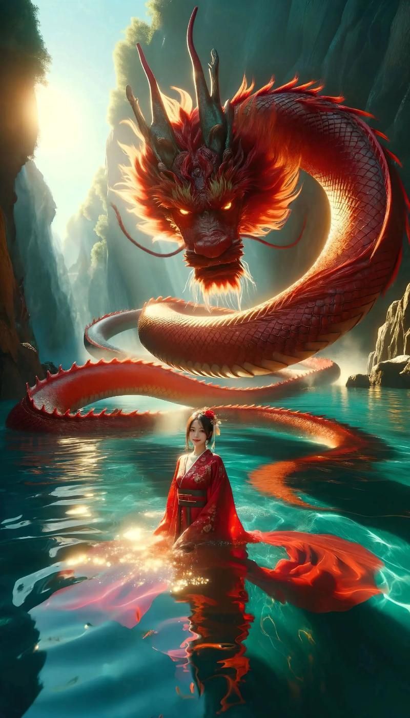 紅龍插畫藝術作品 紅龍插畫藝術作品 龍魚百科 第4張