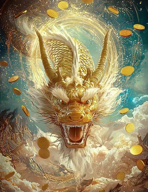 給我推薦一些聚財金龍插畫作品：聚財金龍插畫作品