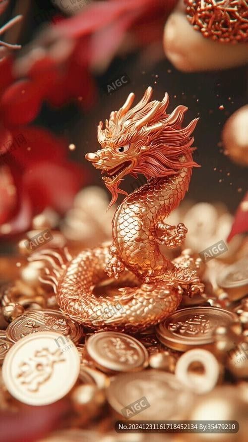 給我推薦一些聚財金龍插畫作品：聚財金龍插畫作品