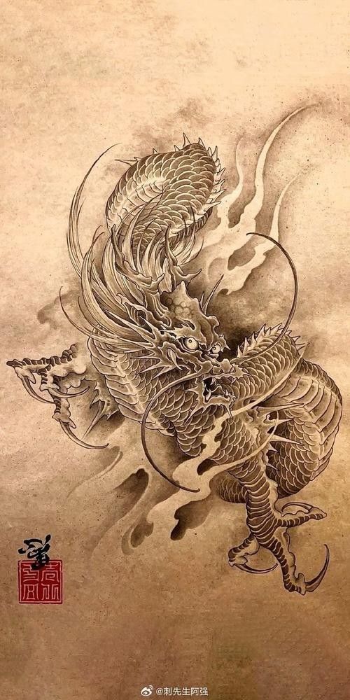 能推薦一些紅龍紋身圖案嗎：幾種風格鮮明的紅龍紋身圖案推薦