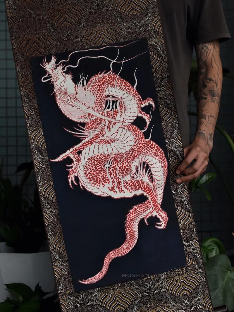 能推薦一些紅龍紋身圖案嗎：幾種風格鮮明的紅龍紋身圖案推薦