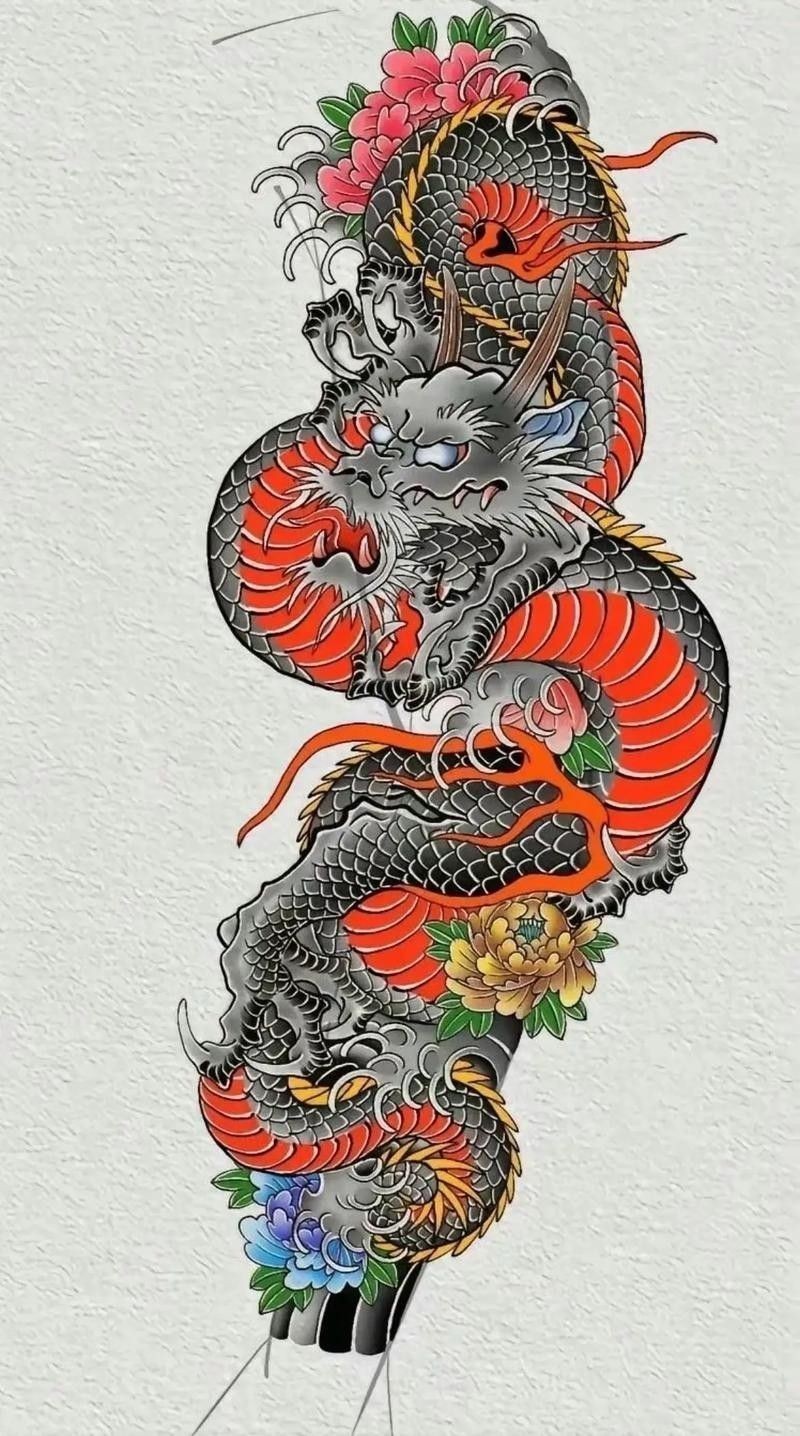 能推薦一些紅龍紋身圖案嗎：幾種風格鮮明的紅龍紋身圖案推薦