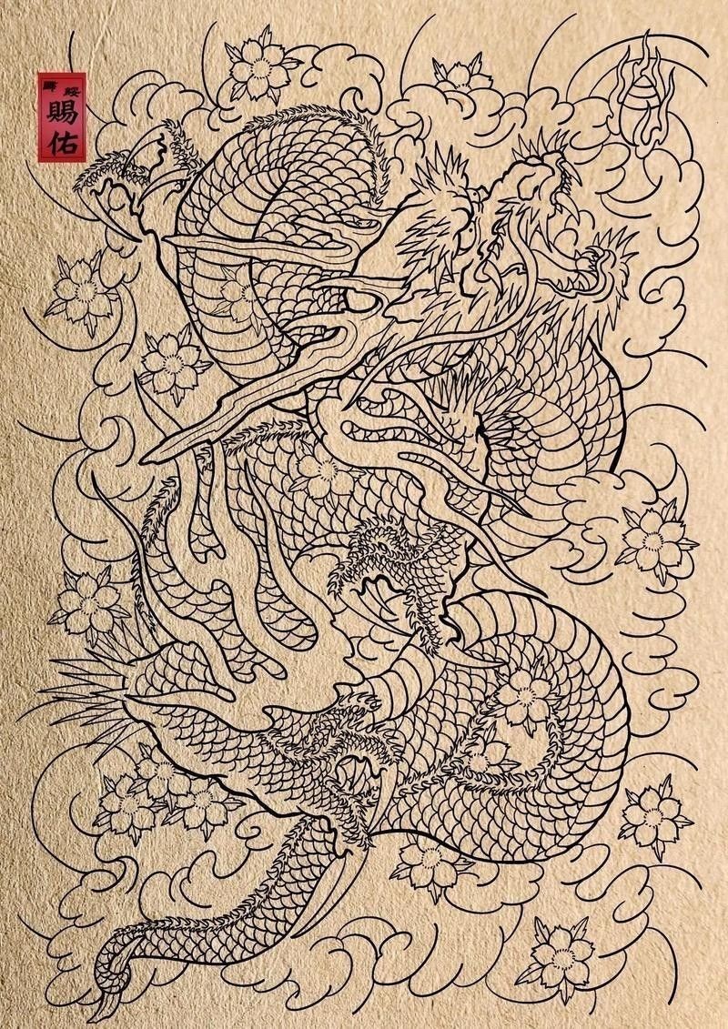 能推薦一些紅龍紋身圖案嗎：幾種風格鮮明的紅龍紋身圖案推薦