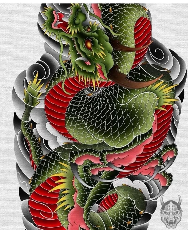 能推薦一些紅龍紋身圖案嗎：幾種風格鮮明的紅龍紋身圖案推薦