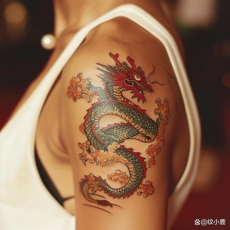 能推薦一些紅龍紋身圖案嗎：幾種風格鮮明的紅龍紋身圖案推薦