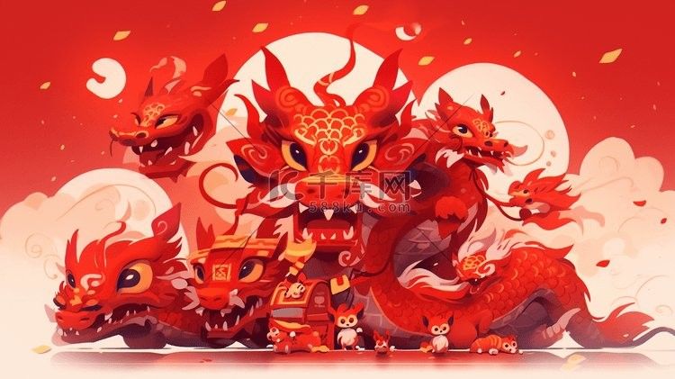 有沒有紅龍插畫頭像？：ai龍年頭像合集丨我猜你是從第三張圖開始心動的！ 有沒有紅龍插畫頭像？：ai龍年頭像合集丨我猜你是從第三張圖開始心動的！ 龍魚百科 第4張