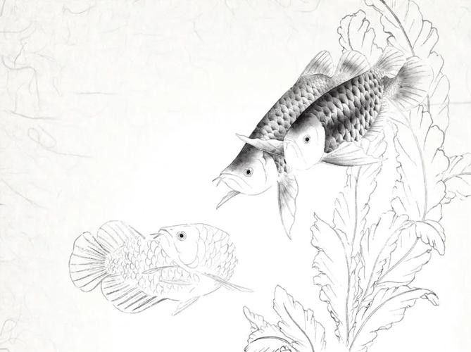 給我一張龍魚的簡筆畫圖片示例：龍魚簡筆畫的繪制步驟