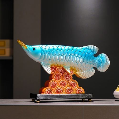 藍色金龍魚擺件有哪些知名品牌：雅吉藍琉璃金龍魚擺件