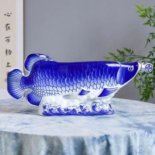 藍色金龍魚擺件有哪些知名品牌：雅吉藍琉璃金龍魚擺件