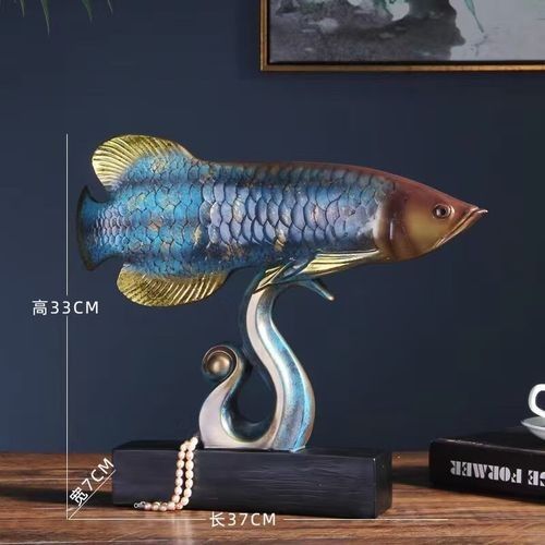 藍色金龍魚擺件有哪些知名品牌：雅吉藍琉璃金龍魚擺件