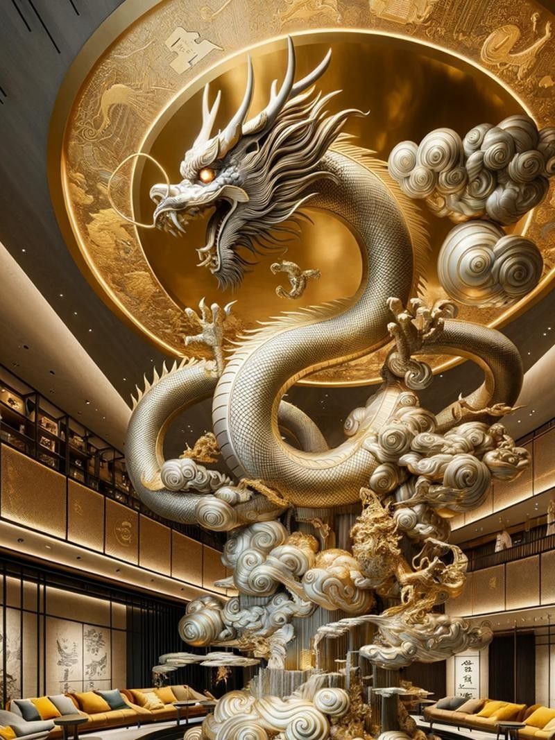 還有哪些生龍主題雕塑作品：北京街頭龍味十足！