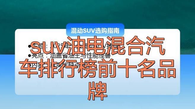 混合裝系列有哪些知名品牌？：油電混合汽車排行榜前十名品牌焦糖暴走喵品牌排行榜