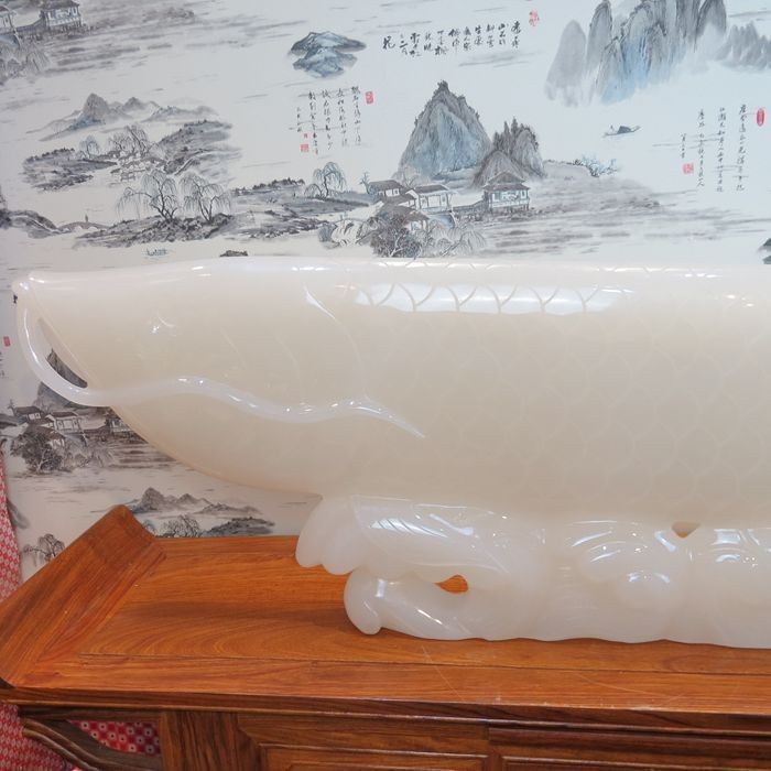白玉金龍魚的價格是多少？（白玉金龍魚玉石擺件）