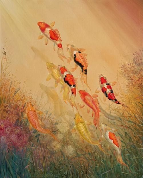 給我推薦幾幅九龍魚國畫作品（九龍魚國畫作品推薦）