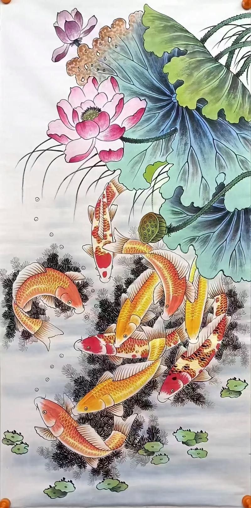 給我推薦幾幅九龍魚國畫作品（九龍魚國畫作品推薦）