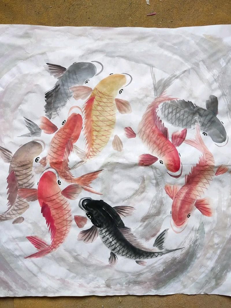 給我推薦幾幅九龍魚國畫作品（九龍魚國畫作品推薦）