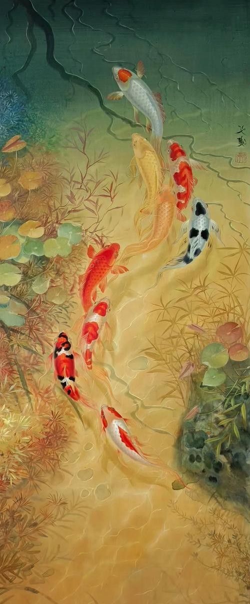給我推薦幾幅九龍魚國畫作品（九龍魚國畫作品推薦）