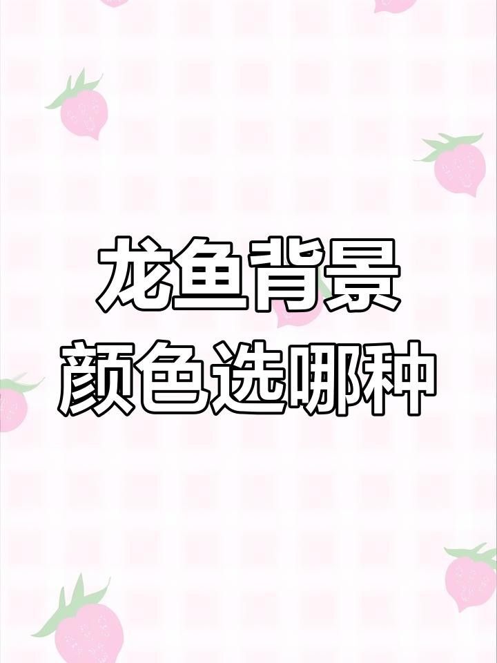 金龍魚需要背景顏色嗎