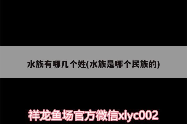 水族有哪幾個姓(水族是哪個民族的) 水族有哪幾個姓(水族是哪個民族的) 觀賞魚百科
