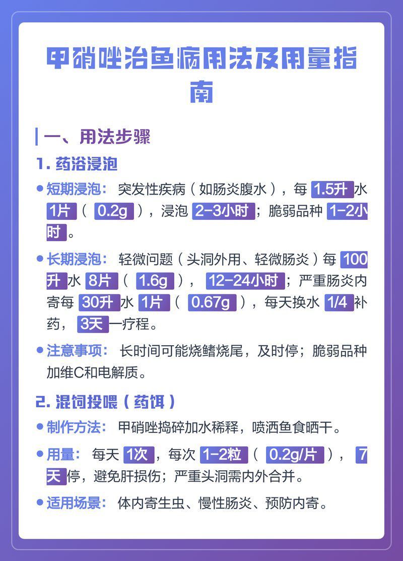 如何安全地使用甲硝唑治療魚病？