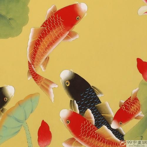 給我推薦一些金龍魚九魚工筆畫的名家作品（中國工筆畫中的金龍魚）