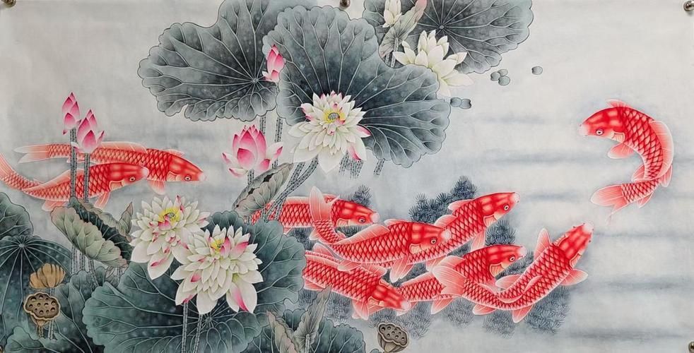 給我推薦一些金龍魚九魚工筆畫的名家作品（中國工筆畫中的金龍魚）