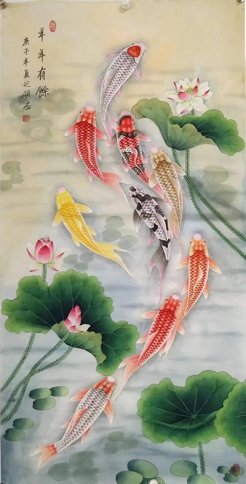 給我推薦一些金龍魚九魚工筆畫的名家作品（中國工筆畫中的金龍魚）