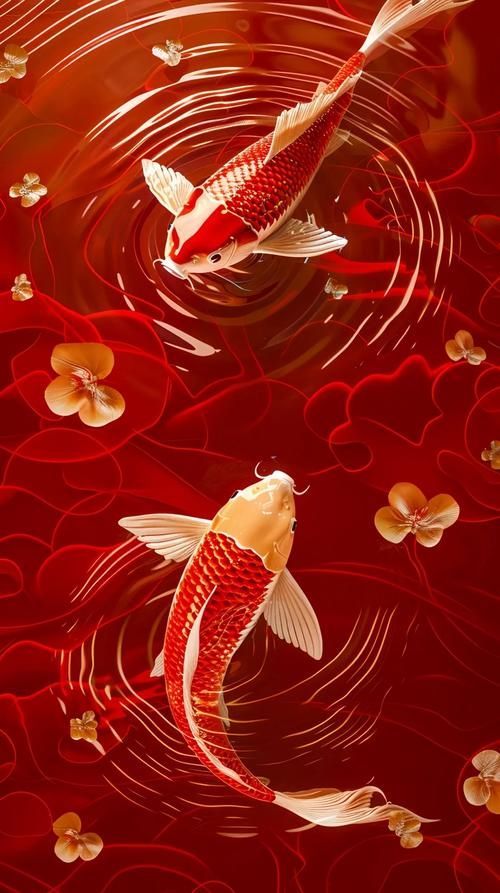 紅金龍魚壁紙有哪些款式，紅金龍魚壁紙