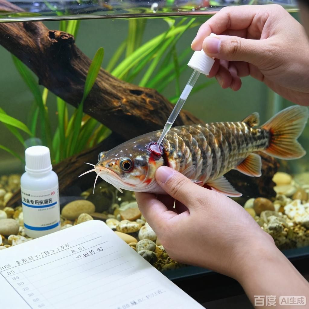 給我一些治療龍魚爛頭病的成功案例，獸醫分享治療龍魚爛頭病的成功案例圖