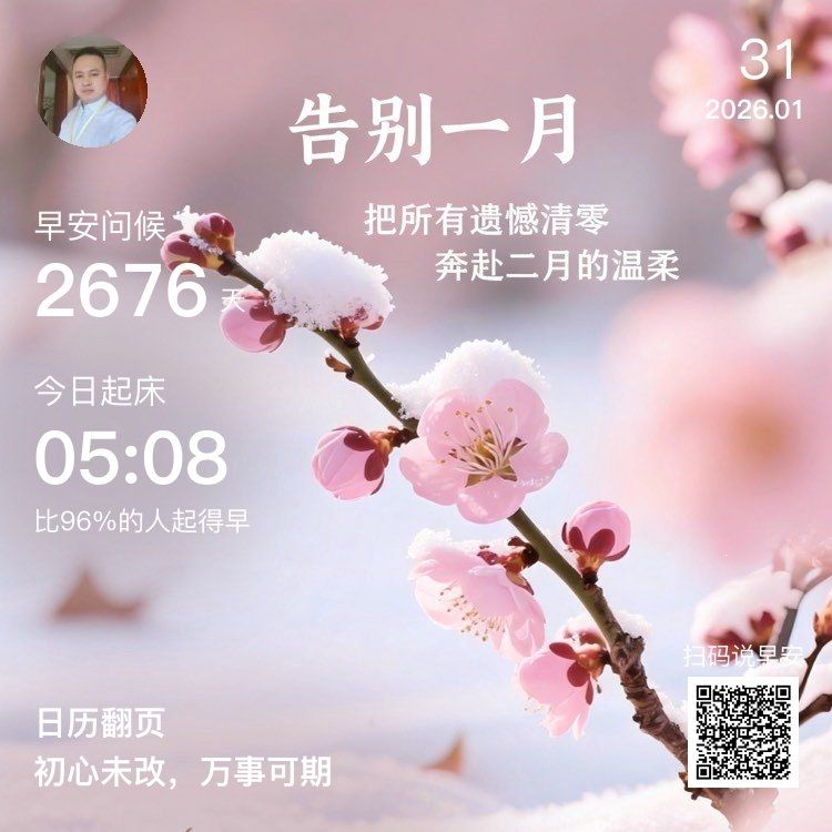 美好的1月再見，美好的1月再見，隨著1月的落幕