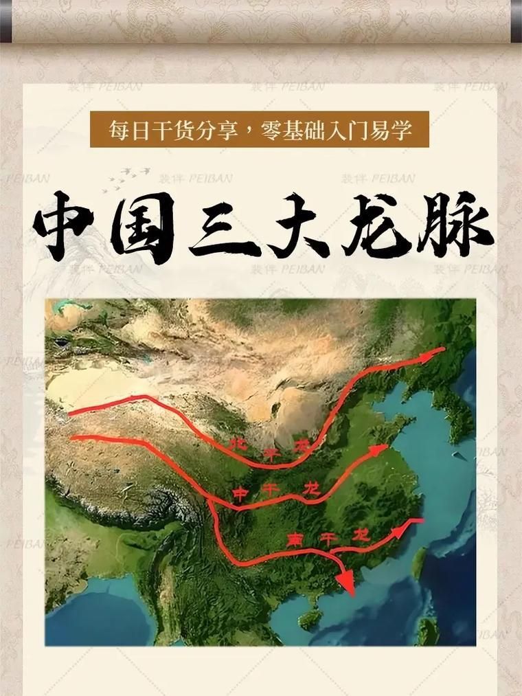 給我一些龍脈的圖片示例，中國三大龍脈的圖片示例，給我一些龍脈的圖片示例