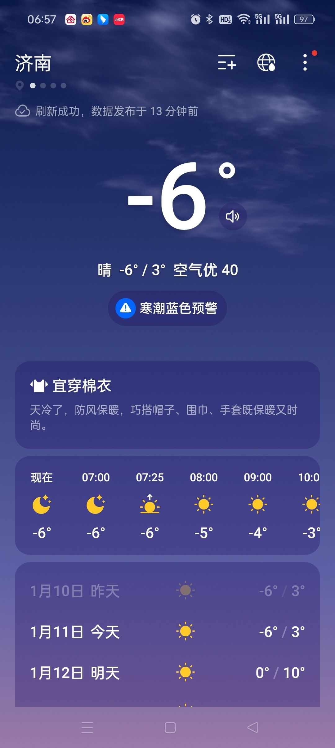 今天濟南有點冷，濟南今日天氣狀況，氣溫偏低，市民外出時需增添衣物以保暖