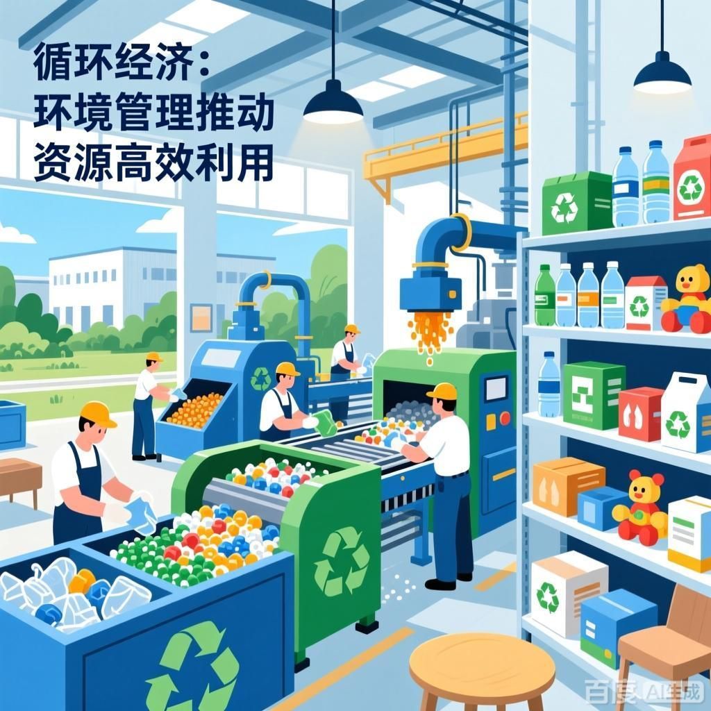 環境管理如何促進可持續發展，4張圖均為環境管理助力可持續發展的主題插畫