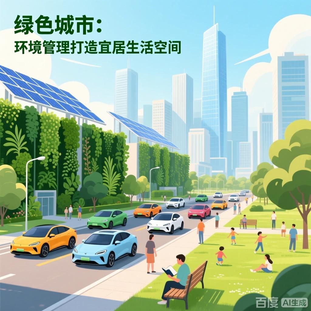 環境管理如何促進可持續發展，4張圖均為環境管理助力可持續發展的主題插畫