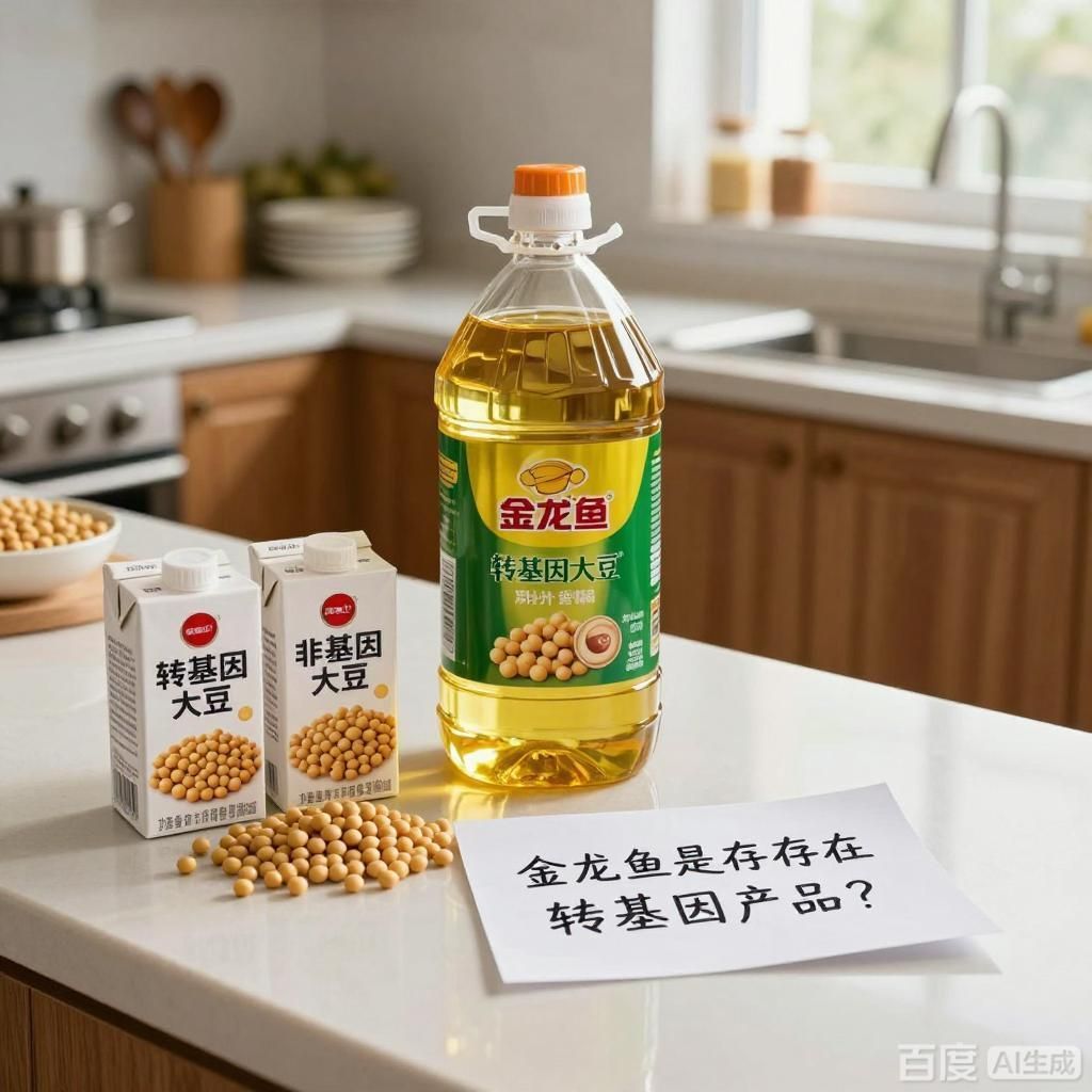 金龍魚是否存在轉(zhuǎn)基因產(chǎn)品，四張圖均圍繞金龍魚轉(zhuǎn)基因產(chǎn)品疑問展開