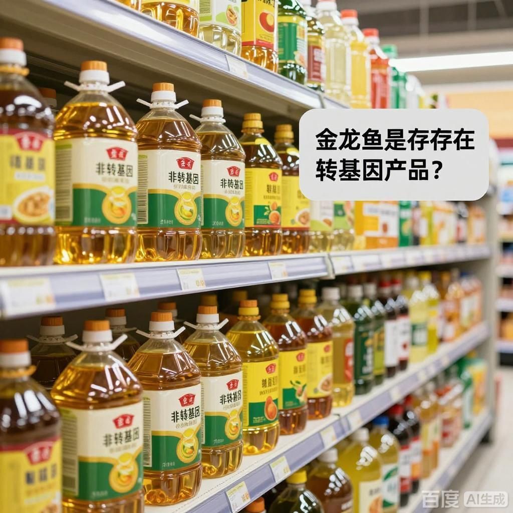 金龍魚是否存在轉(zhuǎn)基因產(chǎn)品，四張圖均圍繞金龍魚轉(zhuǎn)基因產(chǎn)品疑問展開