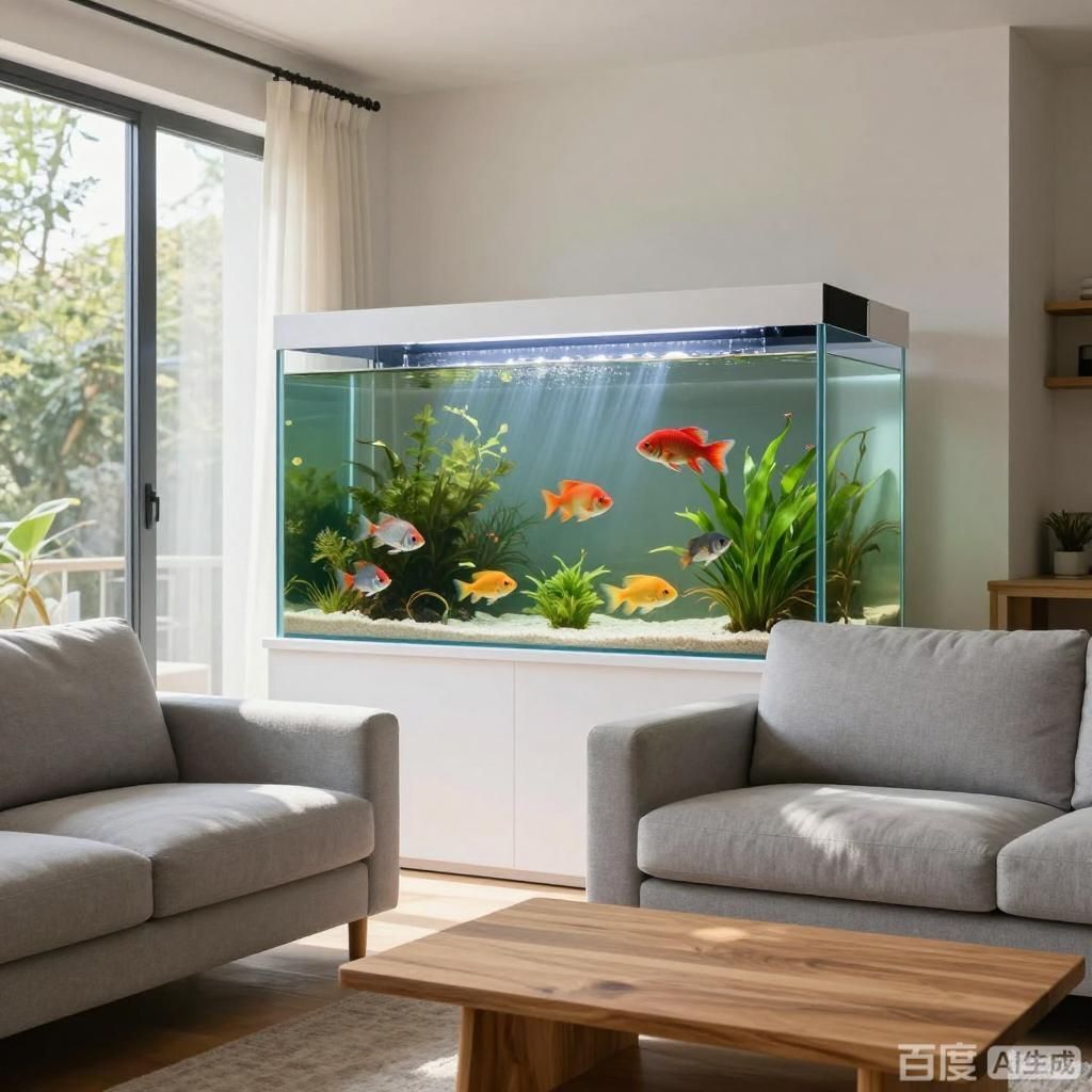 魚(yú)缸放客廳南方最佳位置，四張圖均展示客廳南方位置擺放魚(yú)缸的場(chǎng)景