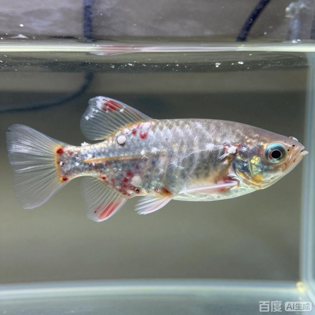 配圖展示龍魚真菌病癥狀，如何預防龍魚真菌病